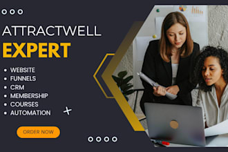 build your attractwell website, funnel, membership and CRM