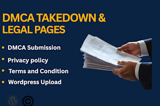 submit a legal dcma legal website, attorney wordpress contract terms condition