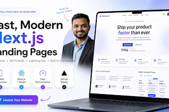 create a modern responsive landing webpage that loads fast