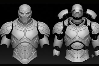 design custom 3d cosplay armor helmet and props stl for 3d printing