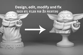 design, edit, modify and fix stl files for 3d printing