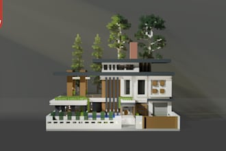 build a custom minecraft house complete with interior