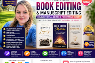 do book editing and formatting, kdp ebook  formatting, developmental book editor