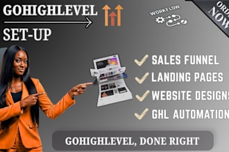 design gohighlevel website , ghl automation ,ghl landing page ,ghl sales funnel