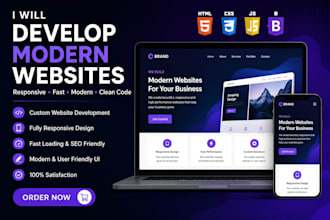 develop responsive websites using HTML CSS javascript