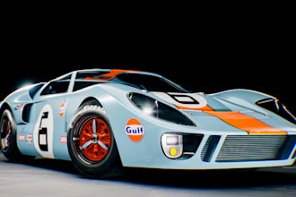 design 3d sport car for mobile game, 3d modular vehicle, blender, 3d wheel,unity