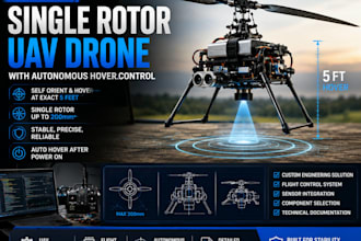 design a single rotor uav drone with autonomous hover control