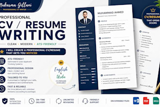create a professional CV and resume
