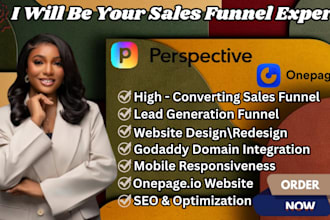 build high converting sales funnel on perspective onepage io website design