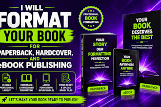 format your book for paperback hardcover and ebook publishing