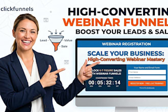 build clickfunnels webinar funnel, webinar landing page and registration page