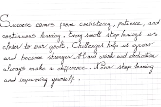 handwrite notes and letters in neat handwriting
