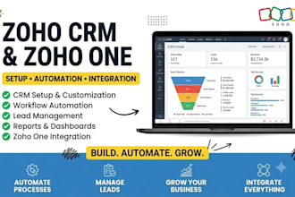 setup zoho CRM, zoho one, zoho website, zoho flows