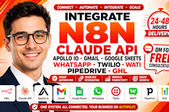 n8n claude API apollo io gmail google sheets whatsapp twilio wati pipedrive ghl