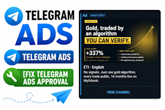 create telegram ads campaign, fix telegram ads approval, manage telegram ads