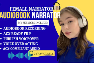 narrate your female fiction audiobook for acx, audible, romance