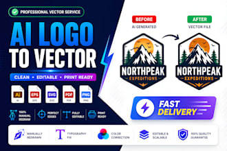convert ai generated logo into clean editable vector files