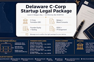 draft custom delaware c corp bylaws and board consents order as a US attorney