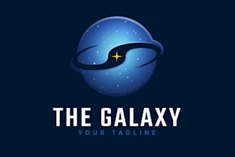 make a unique space, astronaut, galaxy, planet logo