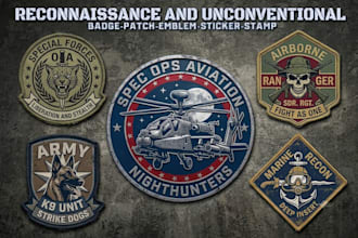 design stunning military patch, logo and badge