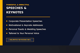 write professional event scripts, anchor scripts, and speeches