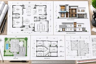 draft permit drawings, city permit plans, autocad floor plans and blueprints