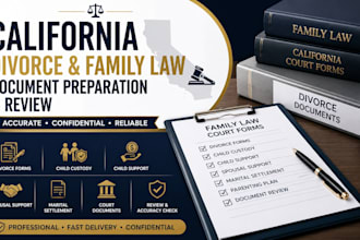 review and prepare california divorce and family law documents