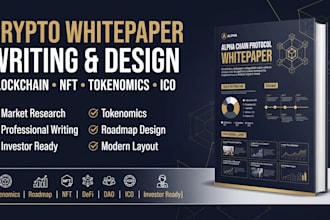 write and design blockchain, nft, and crypto white paper ico, tokenomics