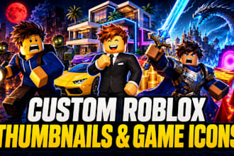 design professional roblox thumbnails and game icons