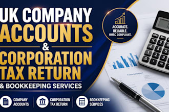 prepare UK company accounts and corporation tax return and bookkeeping services