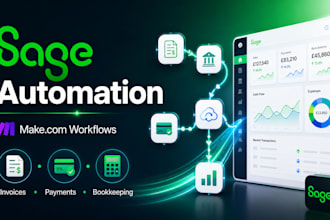 automate sage with make com, sage business cloud integration with make com