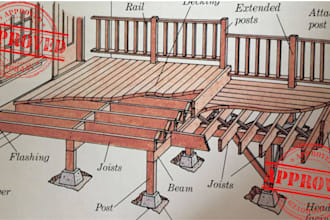 provide you deck, pergola, porch or patio permit drawings