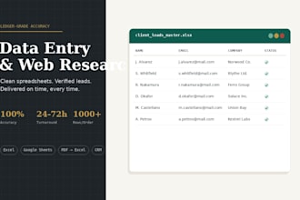 do fast and accurate data entry, data mining, and web research