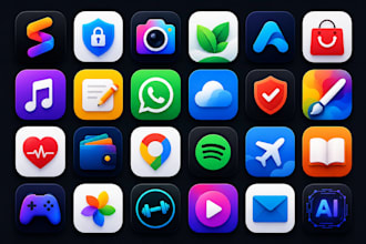 design modern app icone for mobile apps and websites