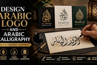 design stylish arabic lettering, logo, and calligraphy