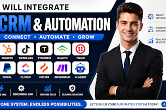 integrate hubspot tiktok ads typeform klaviyo twilio paypal clickup ai automatio
