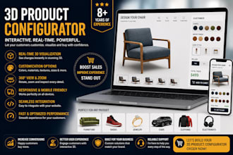 create a 3d product configurator for your website or product configurator