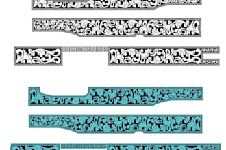 create custom firearms engrave vector design, gun scroll art