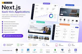 build a mordern next js web application with dashboard and api
