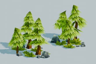 make a 3d low poly stylized model for your game, web, animation