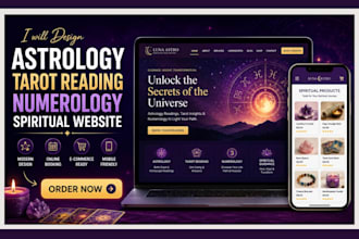 design astrology website numerology tarot reading spiritual website with booking