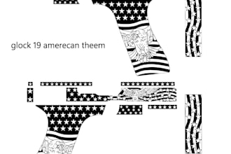 design custom laser engrave vector line art for gun grips