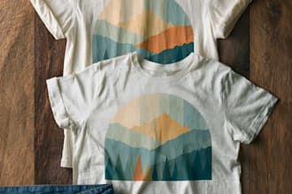 make vintage outdoor t shirt design and illustration