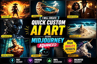 create quick custom ai art midjourney