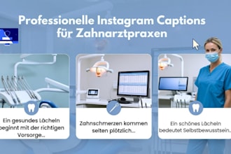 create instagram captions and carousels for dental practices