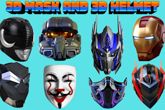create custom 3d mask 3d helmet cosplay mask 3d props 3d armor for 3d printing