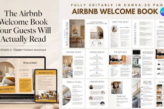 create custom welcome book for airbnb editable airbnb canva book template