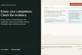 research your competitors, pricing, features, and positioning