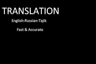 professionally translate english, russian, and tajik
