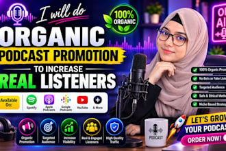 do organic podcast promotion to increase real listeners